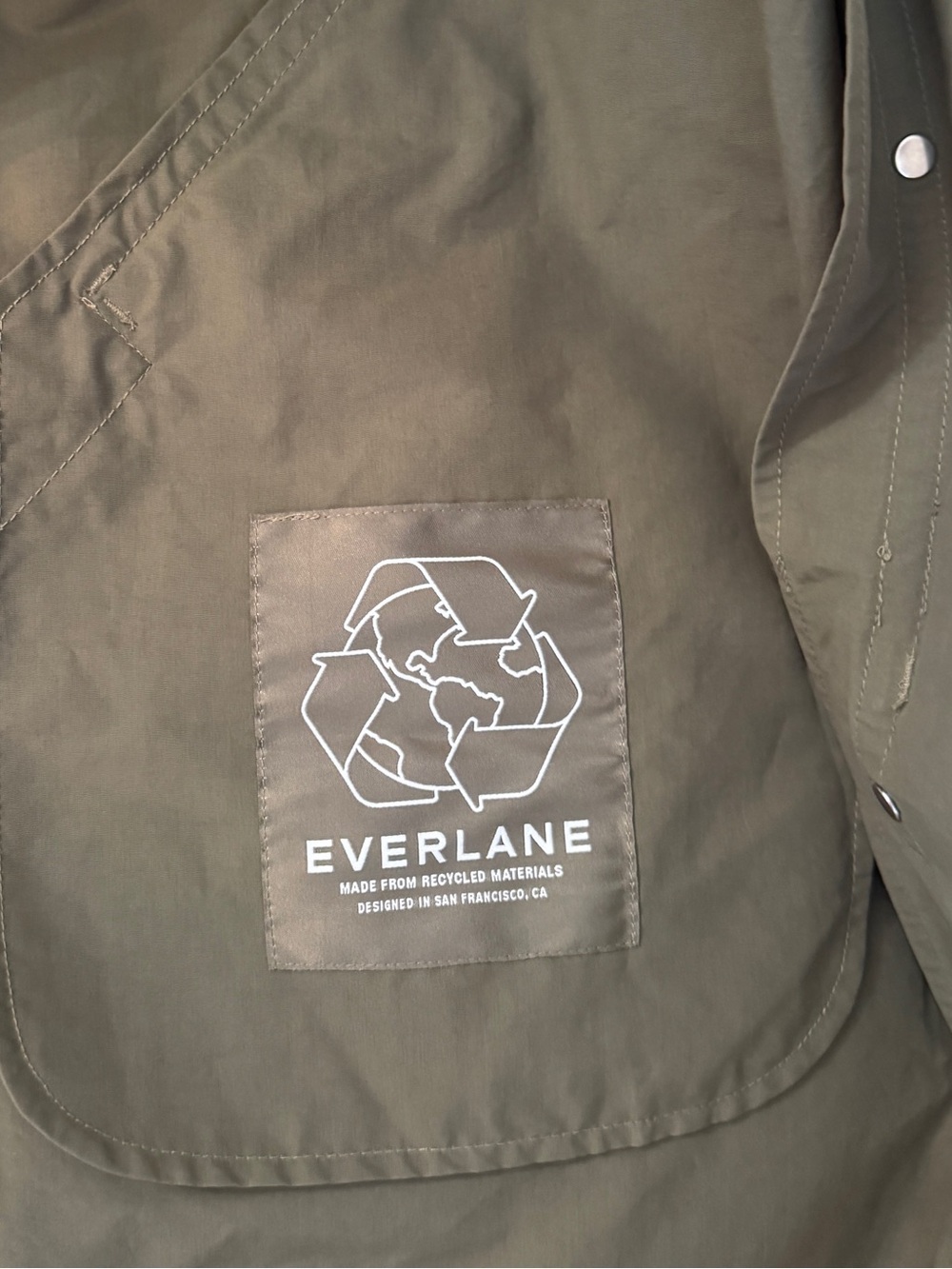 Everlane Olive THE ANORAK Hooded Rain Parka Jacket size XL - Picture 11 of 11